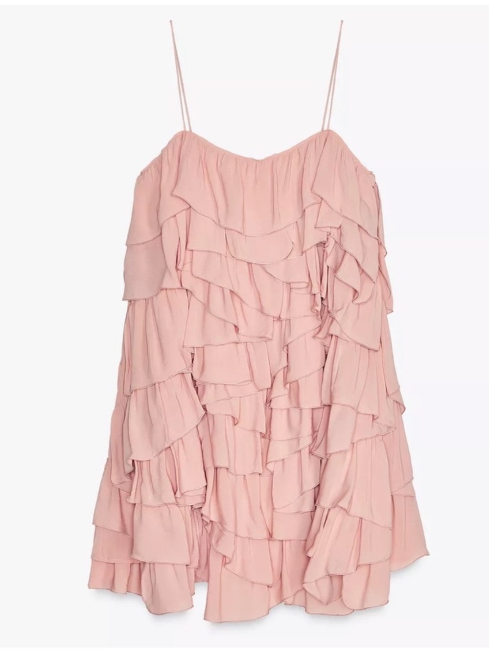 Zara Collection Blush Pink Ruffled Mini Dress - Picture 6 of 8
